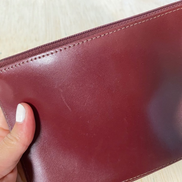 LODIS Red Leather RFID Double Pouch • Zip Close • Wallet - Picture 8 of 9